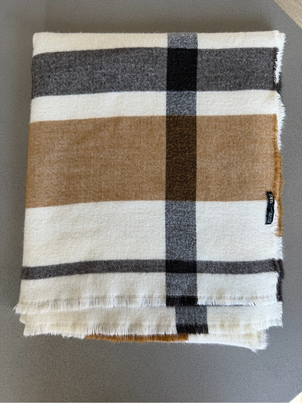 Zara Scarf in Cream, Tan & Black